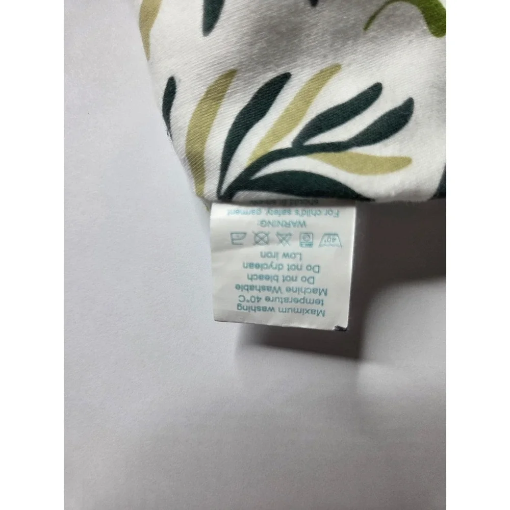 Cute Castle Baby Sleep Sack 0-6 Months Small Green Leaf Print 100% Cotton Zip Up